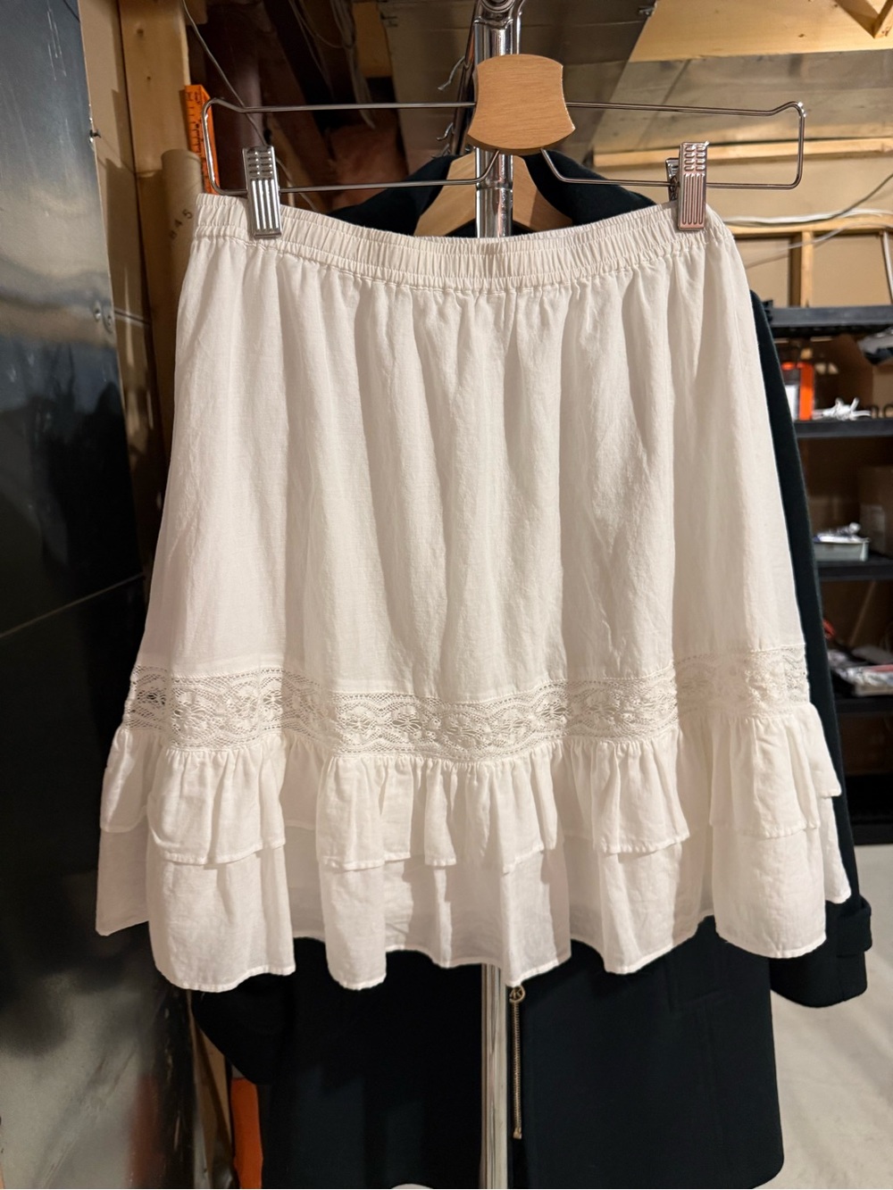 Aritzia Little Moon Lace Trim Mini Skirt